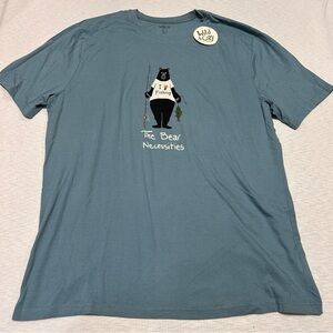 Wild and‎ Cozy Fishing  Bear Men's XL Blue T-Shirt NEW